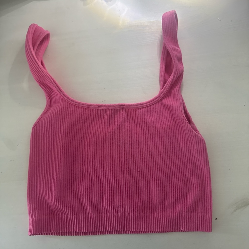 Zara Fuchsia Ribbed Tank Top